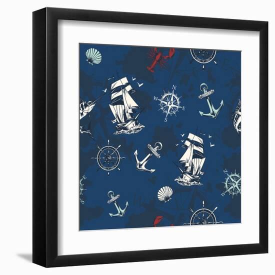 Nautical Pattern-Kimberly Allen-Framed Art Print