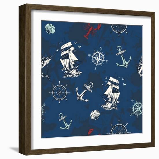 Nautical Pattern-Kimberly Allen-Framed Art Print