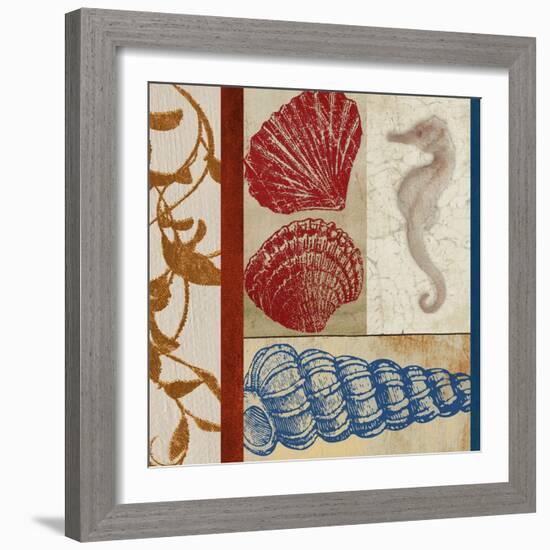 Nautical Surroundings Squares II-Elizabeth Medley-Framed Art Print