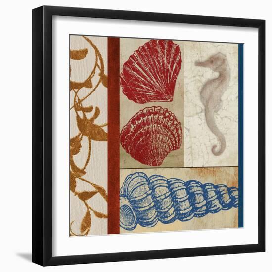 Nautical Surroundings Squares II-Elizabeth Medley-Framed Art Print