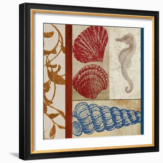 Nautical Surroundings Squares II-Elizabeth Medley-Framed Art Print