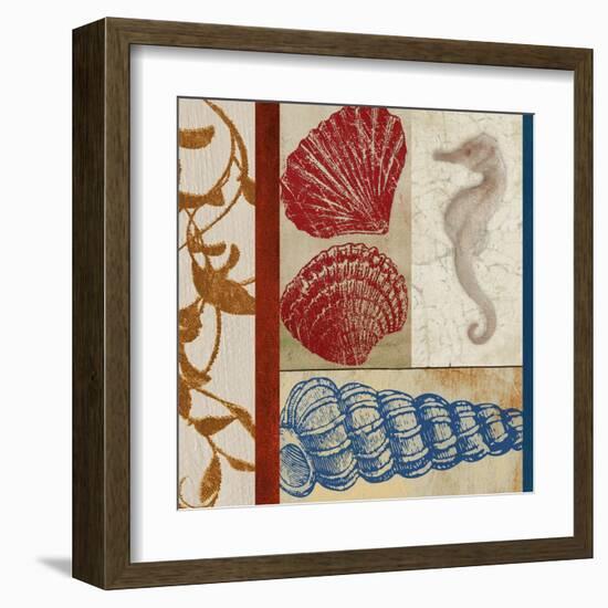 Nautical Surroundings Squares II-Elizabeth Medley-Framed Art Print