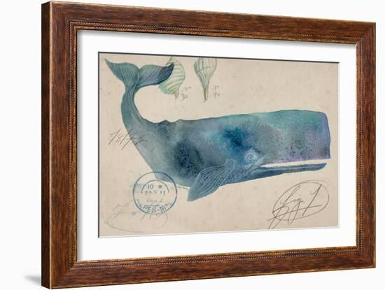 Nautical Whale - Horizontal-Angela Staehling-Framed Art Print