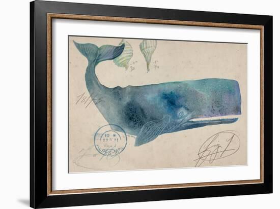 Nautical Whale - Horizontal-Angela Staehling-Framed Art Print