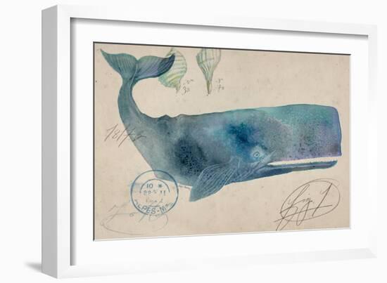 Nautical Whale - Horizontal-Angela Staehling-Framed Art Print