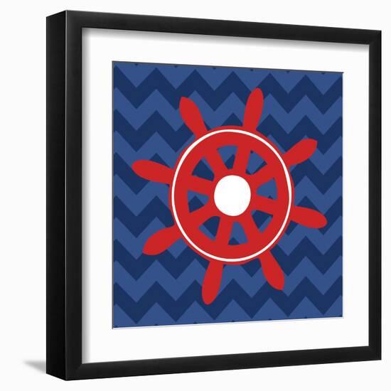 Nautical Wheel-N. Harbick-Framed Art Print