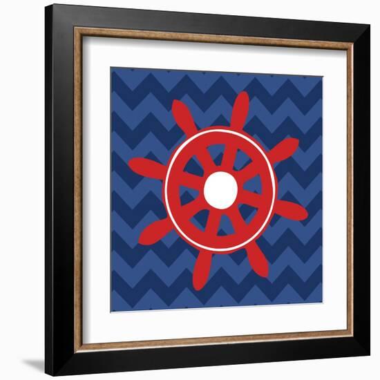 Nautical Wheel-N. Harbick-Framed Art Print