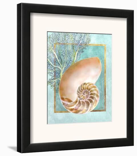 Nautilus Shell and Coral-Lori Schory-Framed Art Print