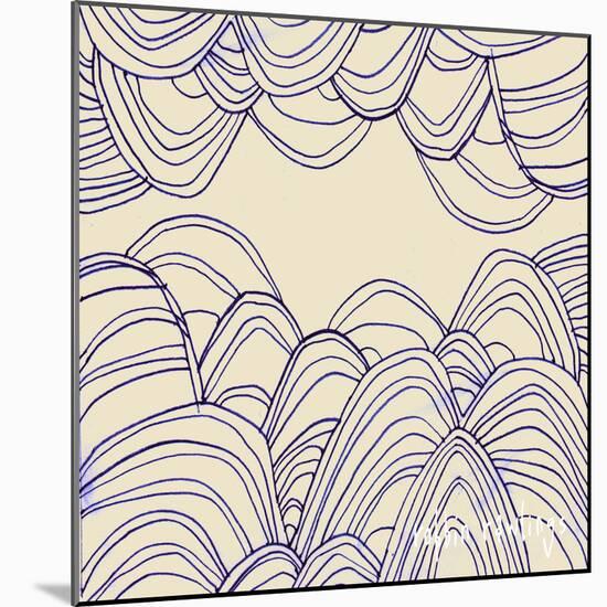 NauWaves1    waves, pattern, nautical-Robbin Rawlings-Mounted Art Print