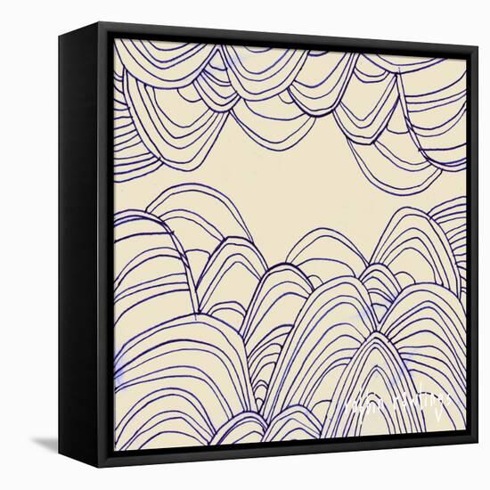 NauWaves1    waves, pattern, nautical-Robbin Rawlings-Framed Stretched Canvas