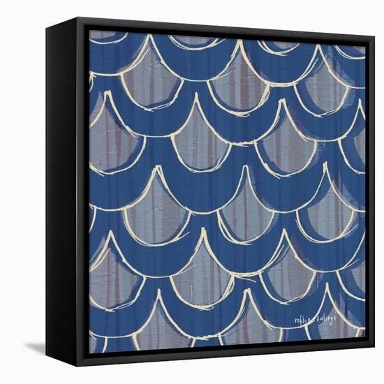 NauWaves2A    blue, pattern, nautical-Robbin Rawlings-Framed Stretched Canvas