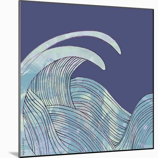 NauWaves3    blue, seascape, wave, nautical-Robbin Rawlings-Mounted Art Print