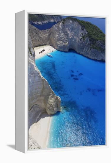 Navagio Beach and Shipwreck at Smugglers Cove on the Coast of Zakynthos-Sakis Papadopoulos-Framed Premier Image Canvas