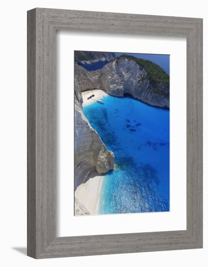 Navagio Beach and Shipwreck at Smugglers Cove on the Coast of Zakynthos-Sakis Papadopoulos-Framed Photographic Print