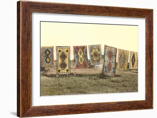 Navajo Blankets on Display-null-Framed Art Print