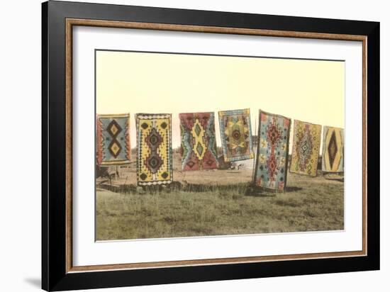 Navajo Blankets on Display-null-Framed Art Print