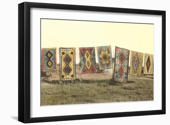 Navajo Blankets on Display-null-Framed Art Print