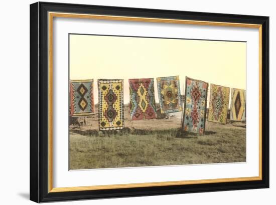 Navajo Blankets on Display-null-Framed Art Print