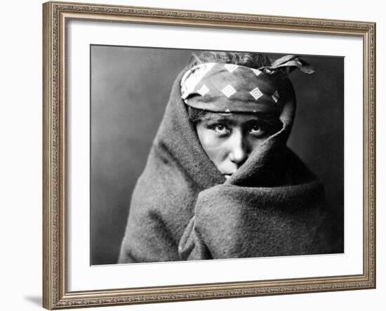 Navajo Boy, C1904-Edward S^ Curtis-Framed Photographic Print