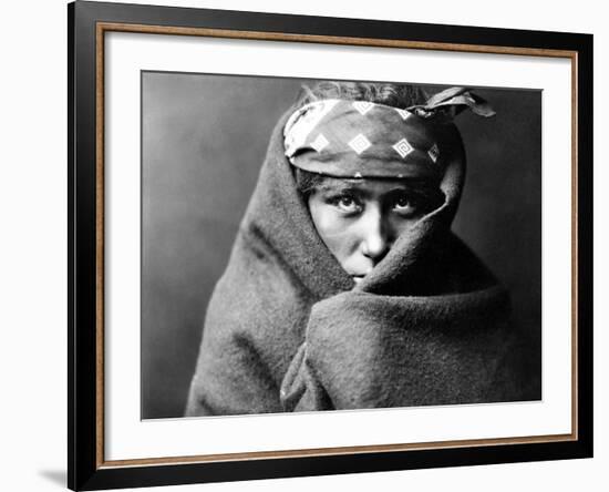 Navajo Boy, C1904-Edward S^ Curtis-Framed Photographic Print