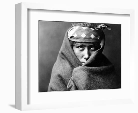 Navajo Boy, C1904-Edward S^ Curtis-Framed Photographic Print