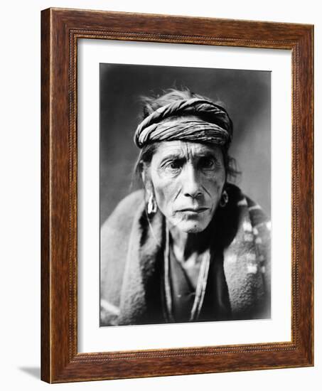 Navajo Man, C1905-Edward S. Curtis-Framed Photographic Print