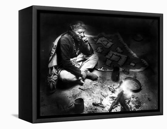 Navajo Man Smoking, C1915-William Carpenter-Framed Premier Image Canvas