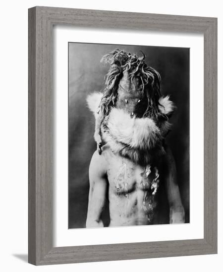 Navajo Mask, C1905-Edward S. Curtis-Framed Photographic Print