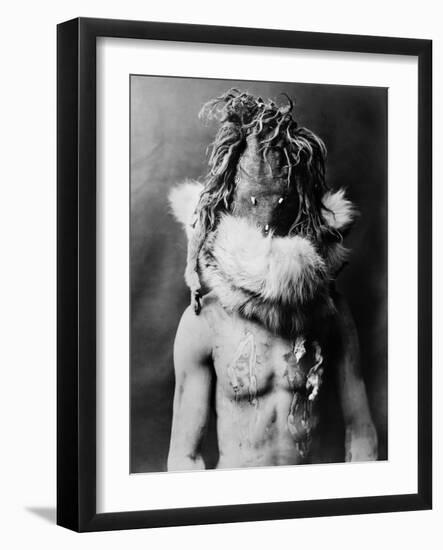 Navajo Mask, C1905-Edward S. Curtis-Framed Photographic Print