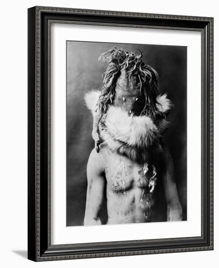 Navajo Mask, C1905-Edward S. Curtis-Framed Photographic Print