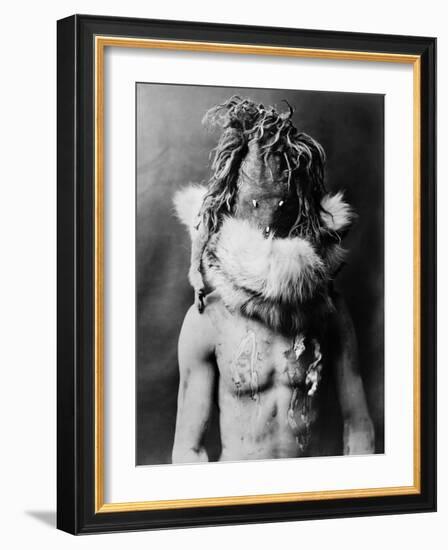 Navajo Mask, C1905-Edward S. Curtis-Framed Photographic Print