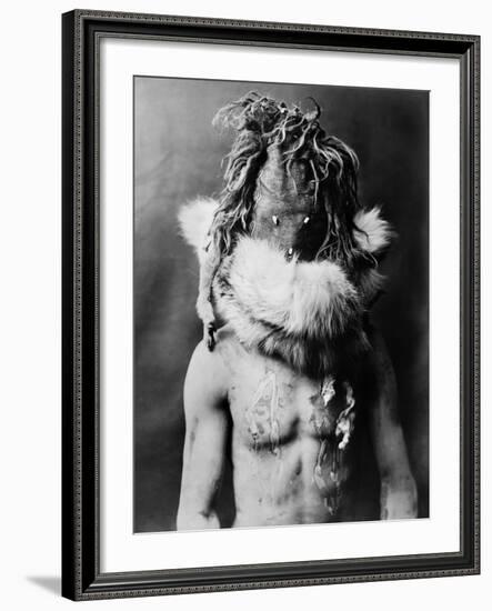 Navajo Mask, C1905-Edward S. Curtis-Framed Photographic Print