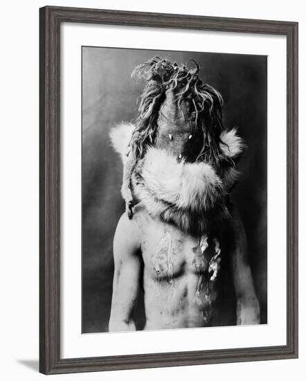 Navajo Mask, C1905-Edward S. Curtis-Framed Photographic Print