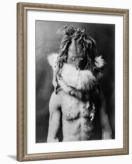 Navajo Mask, C1905-Edward S. Curtis-Framed Photographic Print