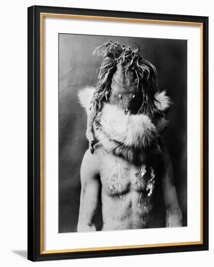 Navajo Mask, C1905-Edward S. Curtis-Framed Photographic Print