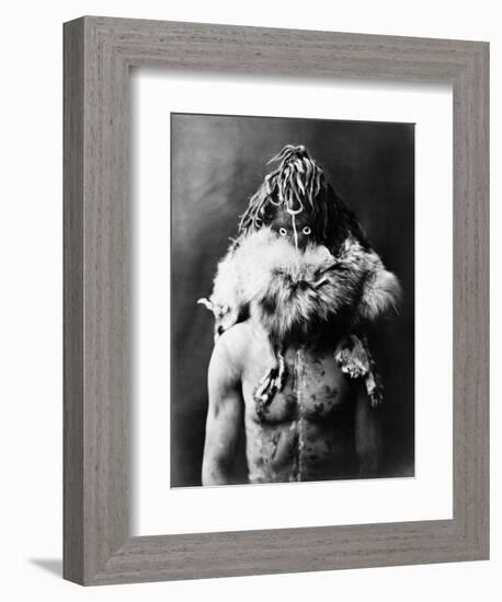 Navajo Mask, C1905-Edward S. Curtis-Framed Photographic Print