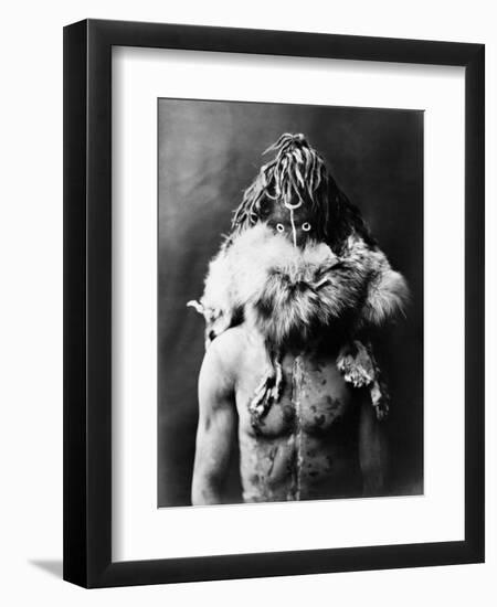 Navajo Mask, C1905-Edward S. Curtis-Framed Photographic Print