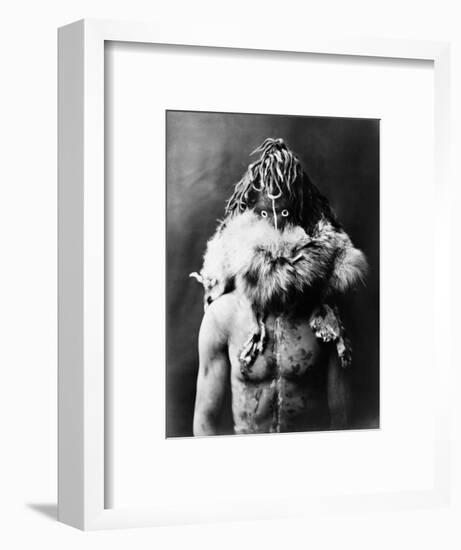 Navajo Mask, C1905-Edward S. Curtis-Framed Photographic Print