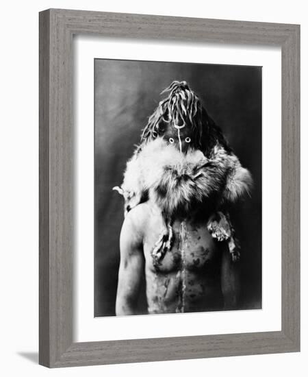 Navajo Mask, C1905-Edward S. Curtis-Framed Photographic Print