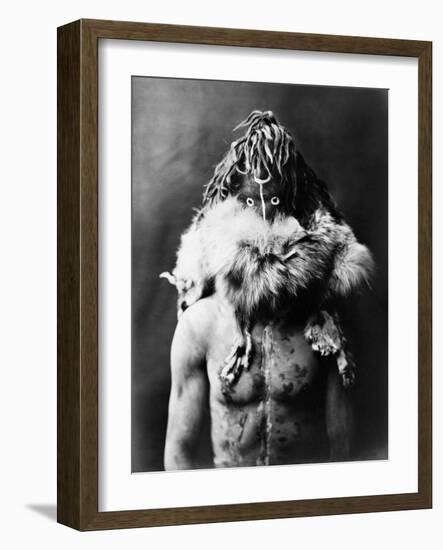 Navajo Mask, C1905-Edward S. Curtis-Framed Photographic Print