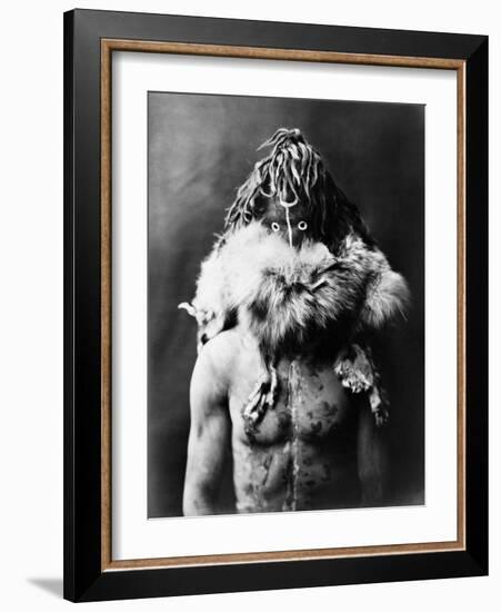 Navajo Mask, C1905-Edward S. Curtis-Framed Photographic Print