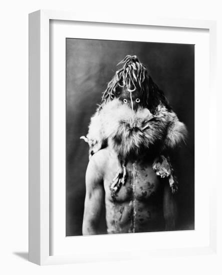 Navajo Mask, C1905-Edward S. Curtis-Framed Photographic Print