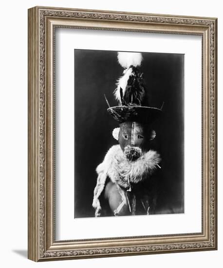 Navajo Mask, C1905-Edward S. Curtis-Framed Photographic Print