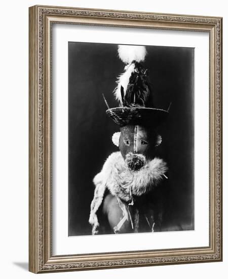 Navajo Mask, C1905-Edward S. Curtis-Framed Photographic Print