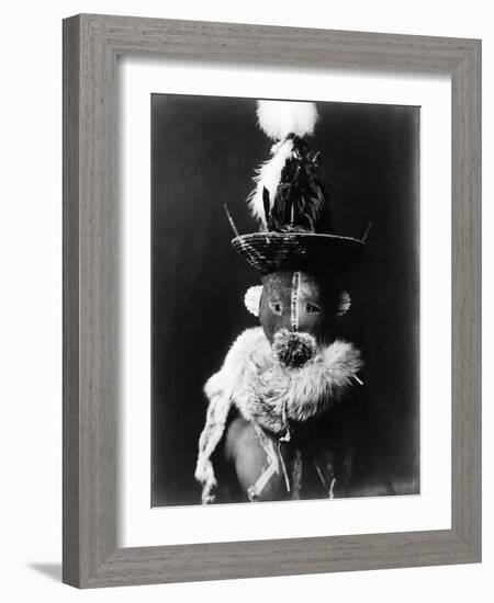 Navajo Mask, C1905-Edward S. Curtis-Framed Photographic Print