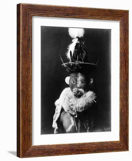 Navajo Mask, C1905-Edward S. Curtis-Framed Photographic Print