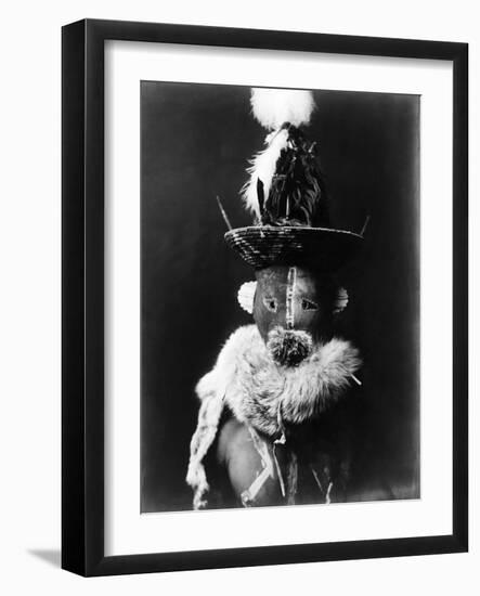 Navajo Mask, C1905-Edward S. Curtis-Framed Photographic Print