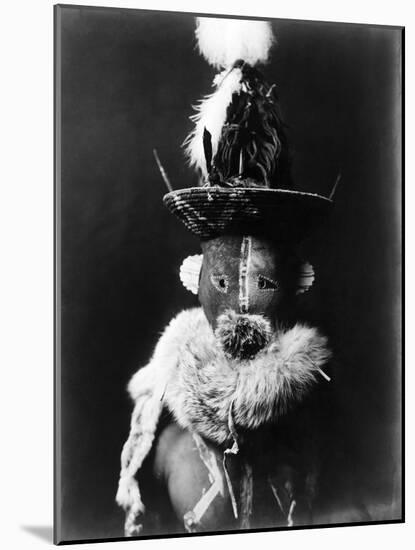 Navajo Mask, C1905-Edward S. Curtis-Mounted Photographic Print