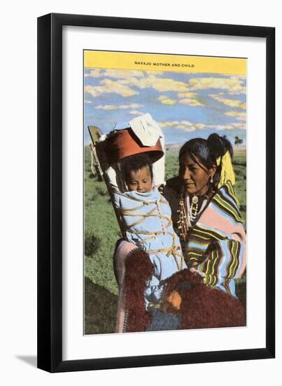 Navajo Mother with Papoose-null-Framed Art Print