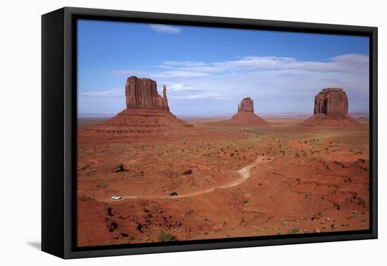 Navajo Nation, Monument Valley, Mittens and Valley Scenic Drive-David Wall-Framed Premier Image Canvas